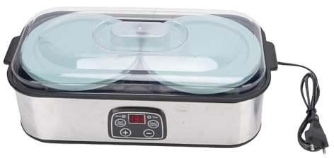 Hamwesh Digital Yoghurtmaskin, 2L Stor Kapacitet Automatisk Temperaturkontroll Yoghurtmaskin med 0-48 Timmars Timer, Grekisk med 2 Glasburkar för Hemmagjord Puddingjello (EU-Plug)