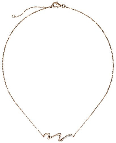 Jobo Damen-Halskette aus 925 Sterling Silber rosegold vergoldet mit Zirkonia 45 cm