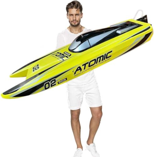 SOWOFA S011 Grand Télécommande Bateau Haute Vitesse 65KM / H Véhicule pour Hobby Adulte Âge 14 RC Surdimensionné Coque-Longueur 27,6 Pouces Moteur sans Brosse
