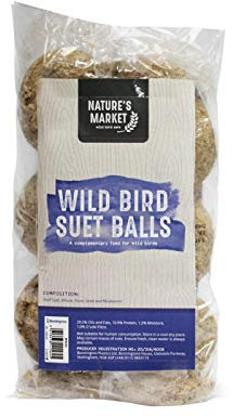 garden mile® Vogelfutter zum Aufhängen, Nuss-Samen, Vogelfutterhaus, Meisenknödel, Outdoor, Garten, Terrasse, perfekt für Garten, Wildvögel, Wildtierfutter (6 Stück Meisenknödel)