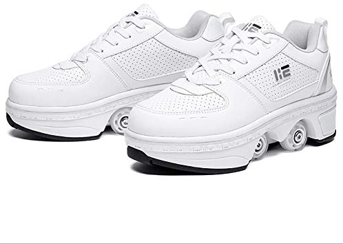 Rollschuhe Damen,2 In 1 Inline Skates Kinder,verstellbare Quad Skate Rollerskates Skating Sneakers,Sport Freizeit Laufschuhe Sneakers Für Männer Und Frauen,EUR40