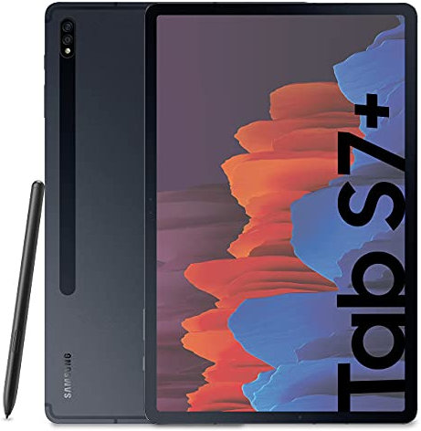 Samsung Galaxy Tab S7+ Tablet S Pen, Snapdragon 865 Plus, Display 12.4, 128GB Espandibili a 1TB, RAM 6GB, WiFi, Android 11, Mystic Black (Ricondizionato)