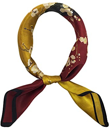 Sciarpe in 100% seta di gelso da donna, sciarpa leggera per capelli in raso, piccola sciarpa per capelli di seta per dormire, 53,3 x 53,3 cm, Small