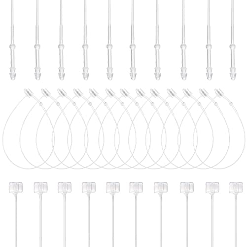skytowards 500 Stück Sicherheitsfäden Transparent Loop Pins Loop Lock Fäden Sicherheitsfäden von Länge 130mm für Etiketten von Kleidung Schuhen Accessoires für die Anbringung von Preisschildern