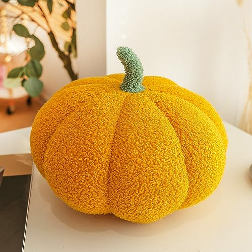 Cojín de calabaza, decoración de calabaza en 3D, cojín de 20 cm, cojín de calabaza, cojín de peluche de calabaza, cojín de otoño, cojín de felpa suave, cojín decorativo de sofá, cojín de calabaza para