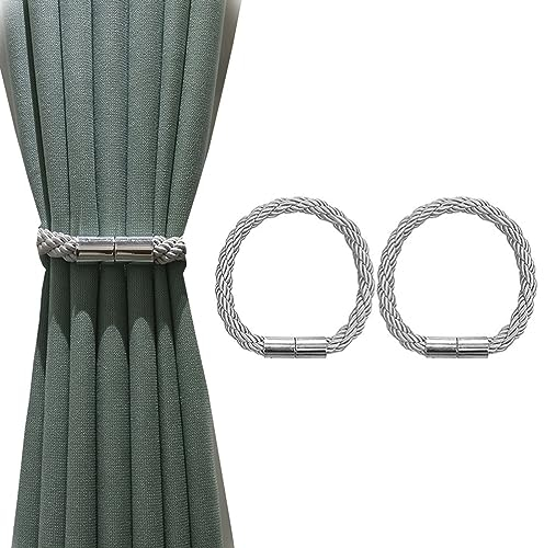 CPRNQY 2 Stück Vorhang Raffhalter,Raffhalter für VorhäNge,Gardinenhalter Raffhalter,Geeignet Zum Dekorieren Von VorhäNgen In Familienzimmern (Grau)