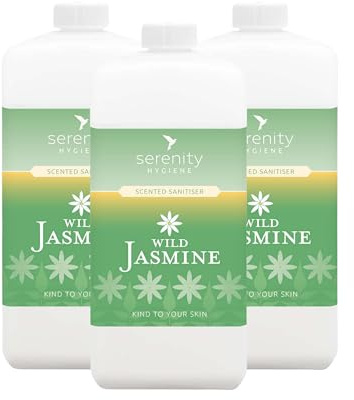Hand Cleansing Sanitiser Foam, No Alcohol Foaming Hand Sanitizer Dispenser - Wild Jasmine - 1 Litre Refill Pack of 3