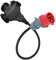 CEE - Adaptador de corriente de alta intensidad (16 A, 400 V, enchufe CEE 3 x 230 V, enchufe Schuko, IP44,5 x 2,5 mm, cable de goma, 0,5 m), adaptador de 16 A a 230 V