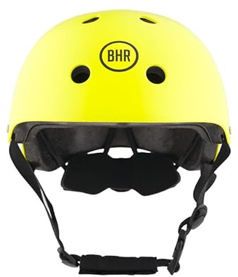 BHR 837 URBAN - Casco per Monopattino, Scooter Elettrici e Città - Omologato CE per Ragazzi e Adulti - Per Bicicletta, MTB, BMX, Skateboard, Pattinaggio - Giallo Opaco, M