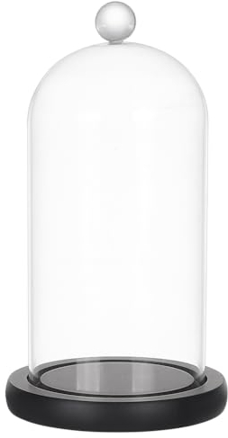 PH PandaHall Campana in vetro trasparente a cupola con base per esporre piante di fiori di Natale, 15 x 11 cm