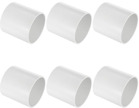 PATIKIL Adattatore di Accoppiamento per Tubo in PVC da 4-3/8, 6 Pezzi Connettore a Presa per Tubo Dritto per Uso Estensione Tubi Sistemi di Irrigazione a Goccia Spruzzatore, Bianco