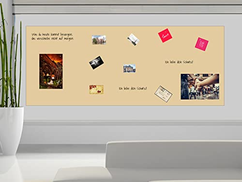 Magnetisk självhäftande film (beige) magnetfolie | Fäster på väggar och möbler – perfekt för magneter, foton och anteckningar – enkel installation, kan skäras till – tillverkad i Tyskland (200 x 100