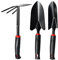 Outils de Jardinage 3 pièces avec poignée antidérapante – Kit Professionnel en Acier Inoxydable pour Plantation, Excavation et zonage (Pelle, transplantateur, houe Double)