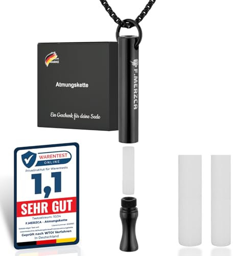 F.MERZCA® Rauchentwöhnung Atemkette 2.0 mit 15 kostenlosen Filtern – Zigarettenersatz für echten Widerstand beim Rauchen aufhören – Endlich Rauchfrei mit Nichtraucher Hilfsmittel Atemholz Kette