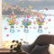 3 Sheets Flower Spring Summer Window Stickers for Glass Double-Side Window Clings Reusbale Summer Dragonflies and Butterfly Spring Decorations