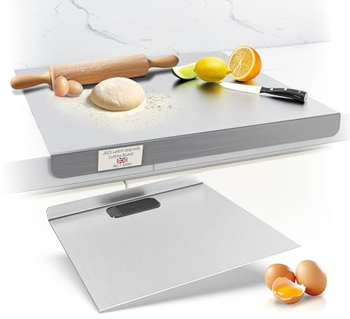 Stainless Steel Cutting Board, Kneading Board Baking Board, Countertop Chopping Boards for Meat, Fruits, Vegetables, and Bread, Easy to Clean (50X60cm)