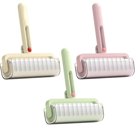 3 Pack Lint Roller, Reusable Lint Roller, Sticky Lin-t Brush For Dog, Dog Hair Remover With Refill, Cat Hair Remover, Washable Sticky Rol-ler For Clothes, Carpets, Couch Bedding