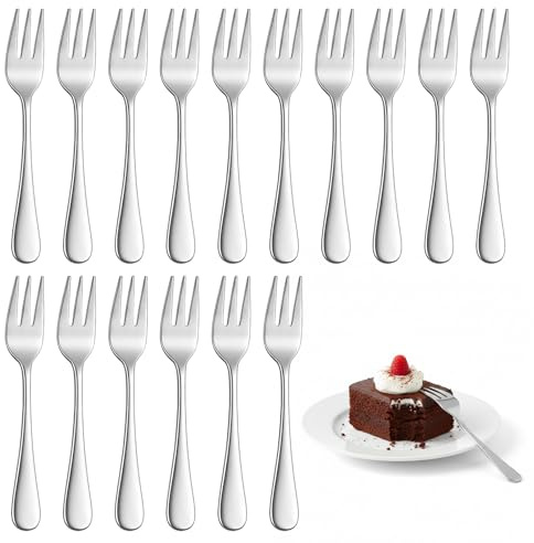 16 Stück Kuchengabeln, Kleine Gabeln aus Edelstahl, (5.5''/14cm), Besteck Gabeln, kuchengabel Praktisches Set für Familienfeiern, Hochzeiten und Restaurants, Spülmaschinenfest