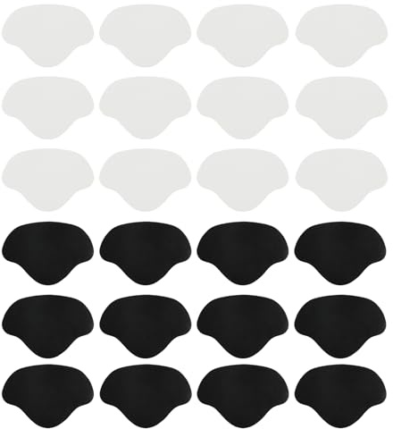 Lot de 24 Protège-Talon Chaussure, Coussinet Talon de Protection, Réparation Talon Chaussure, Patch de Protection de Talon, Coussins Adhésifs pour Talons de Chaussures (Noir/Blanc, Taille M)