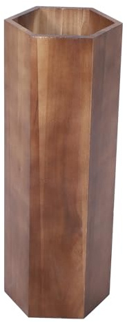 STAHAD Paragüero de Madera Maciza Color Nogal Oscuro Soporte Resistente para Paraguas Grandes y Sombrillas Cubo Decorativo para Entrada y Vestíbulo Almacenamiento Funcional y Elegante