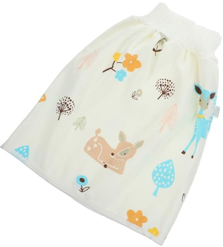 FRCOLOR Pantalones de Pañal para Bebés de Algodón Impermeables y Preventores de Fugas Laterales, Falda Adorable para Evitar Escapes y Mantener Seco al Ñiño