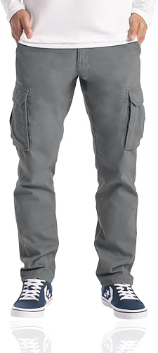 westAce Pantaloni Cargo da Uomo Abbigliamento da Lavoro Combat Sicurezza Cargo 6 Tasche Pantaloni Completi Taglia 32-44 (36W / 30L, Grigio)