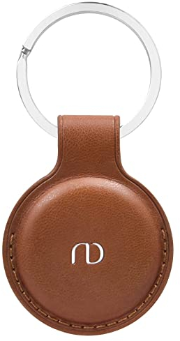 Nereides Hülle kompatibel mit Apple Airtag Anhänger, Airtags Schlüsselanhänger PU Leder Ganzkörper Kratzfest, Case für Air Tag mit Key Ring Braun