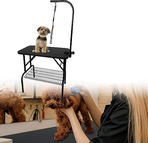 JOIEYOU Trimmtisch für Hunde, Hundefriseur tisch, Faltbarer Frisiertisch Hund, Höhenverstellbar Hundepflegetisch, Schertisch für Haustier bis 100 KG, 80.5x46x76cm