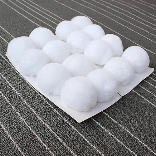 10 stycken 6 cm tofsar för mössa, fuskpäls pompon, fuskpäls, tofs, pälstofs, konstgjord pälstofs för stickade mössor och mössor, juldekoration, nyckelring, hänge, dekoration – vit