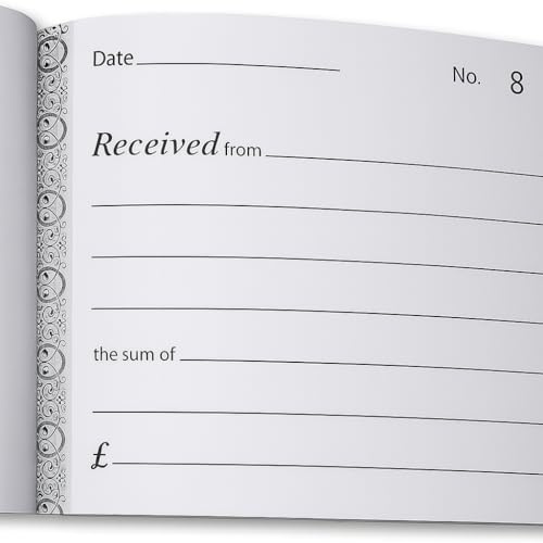 A6 NCR Receipt Book – 1-80 Numbered Pages – No Carbon Required – Half Size Duplicate Invoice Pad – 128 x 100mm – Ideal for Small Business, Trades & Self-Employed