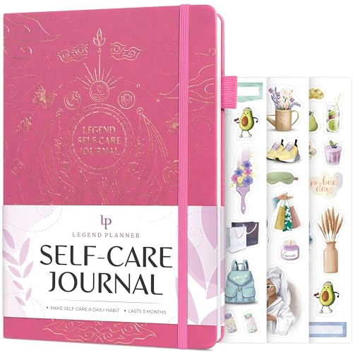 Legend Självvårdsjournal – guidad daglig reflektion anteckningsbok för mental och fysisk hälsa – humör och personlig utveckling – 3-månader, 7 x 10 tum (violett blom)