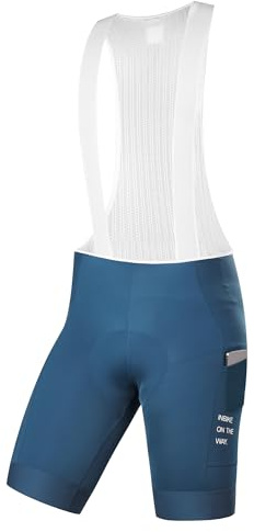 INBIKE Salopette Ciclismo Uomo con Fodello 3D Pantaloncini Bici da Strada con Bretelle Pantaloncini mtb Traspirante Asciugatura Rapida Abbigliamento Ciclismo Estivo Blu,M