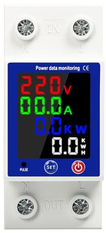 DeWin Moniteur de Compteur d'énergie Intelligent, 2P AC230V 63A Compteur d'énergie Intelligent Consommation d'électricité numérique kWh sur Protection sous Tension Disjoncteur (Size : Manifestazione