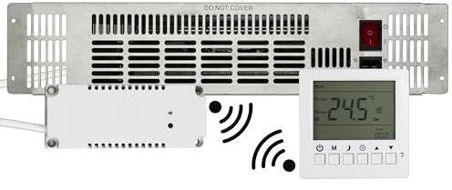 TCP Plinth 2kW Stainless Steel Fan Heater – Kickboard Heater for Under Kitchen Cabinets, Space-Saving 2000W Heating with Programmable RF Thermostat & 7-Day Timer, Silver