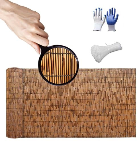 Generico Recinto Bamboo da Esterno Recinzione in Canne Naturali Schermo Privacy Stuoia di Bamboo Resistente alle Intemperie Rotoli Recinzioni Dimensioni Personalizzate