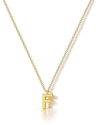 HANLI Collana Personalizzata Con Nome Iniziale F Donna Oro Placcato 14K Anallergici Leggeri Trendy Gioielli di Moda per le Donne