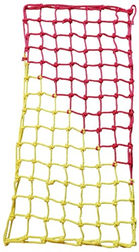 Rete da Arrampicata per Bambini Robusto Poliestere Rete di Protezione 12mm/12cm per Parco Giochi, Casa Sull'albero Scale e Balconi Ringhiere Altalena da Giard(Size:121*243cm(4*8ft),Color:rosso/giallo)