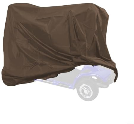 Sandyseptember Funda impermeable para scooter eléctrico de 3 a 4 ruedas y sillas de ruedas, tela Oxford 210D con bolsa de almacenamiento (190 x 71 x 117 cm, café)