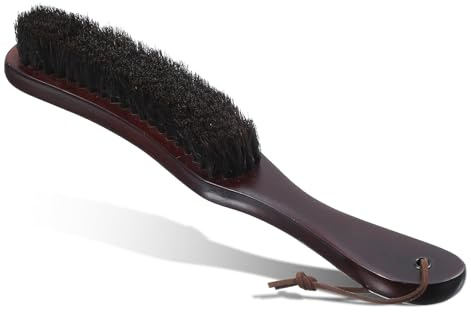 Cepillo para ropa, pelo de animales, mango de madera de haya, cerdas de jabalí para trajes y cachemira, elimina pelusas y pelos de animales, ideal para lana, terciopelo y ante