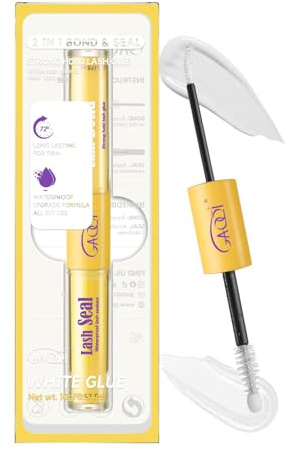 GAQQI Lash Bond and Seal Waterproof, Lash Cluster Glue Strong Hold for 72H+, Clear Eyelash Glue For DIY Eyelash Extensions, Long-lasting & Gentle Formula, 10ml