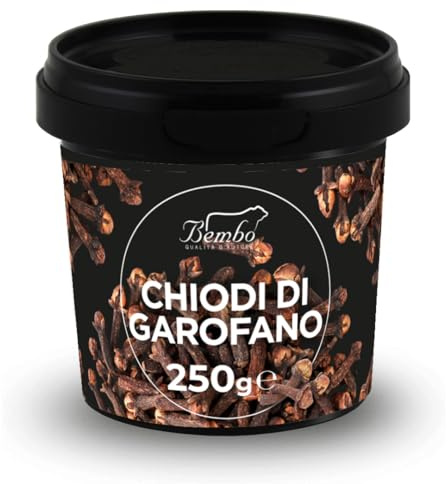 Chiodi di Garofano Interi 250g Bembo – Spezie Intere Premium per Vin Brulé, Dolci, Tisane e Carne – Cloves Whole – Contenitore Ermetico Salva Aroma Anti Luce