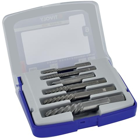 TIVOLY - Kit Extracteurs de Vis Cassée - 5 Extracteurs HCS : N1-N2-N3-N4-N5 + 1 X-Out N2 - Pour Extraction de Vis et Goujons M4 à M18