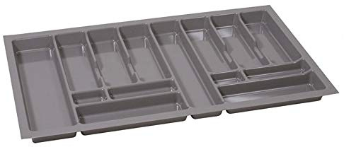 ALUSFERA Besteckkasten für Schubladen 90cm – Schubladen Organizer mit Fächeraufteilung – Hochwertiger Schubladen Organizer Küche für Mehr Ordnung – Anpassbar und leicht zu reinigen - 830x490mm Silber