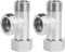 2Pcs 3 Wege Umschaltventil, Wasseranschluss Verteiler Umschaltventil Adapter Spülventil Seitliche 1/2 Zoll Gerade Zähne Sind 3/8 Zoll Zähne, Umstellventil Duschsystem Ersatzteil
