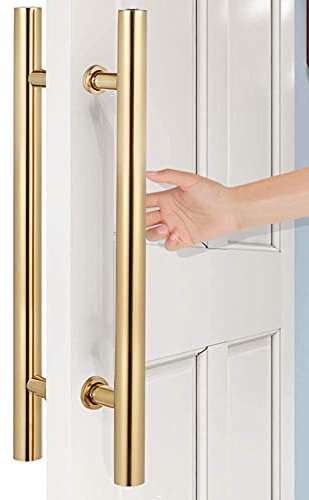SDFVSDF Contemporary Luxury Stainless Steel Handle Pull Push, for Barn/Shower/Glass Doors (Gold, 60cm/24inch)