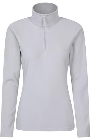 Mountain Warehouse Camber Half Zip Women's Fleece - Lightweight, Warm & Cosy Half Zip Sweatshirt Top - Best for Camping, Outdoors, Travelling & Hiking Charcoal (Plain) XL