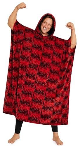 Marvel Blanket Hoodie for Men and Teenagers - Cosy Fleece Wearable Blanket One Size Sherpa Hood - Gifts for Men