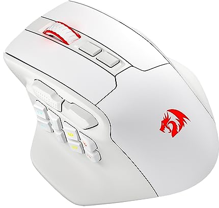 Redragon M811 PRO kabellose MMO-Gaming-Maus, 15 programmierbare Tasten, RGB-Maus mit ergonomischer natürlicher Griffkonstruktion, 10 seitliche Makrotasten, Software unterstützt