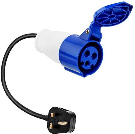 UK Mains Supply Electric Hook Up Adapter 13A Plug to 16A 3 Pin Socket Fly Lead Converter for Campervan Caravan Electric Hook Up Cable (250V) Mains Converter Lead
