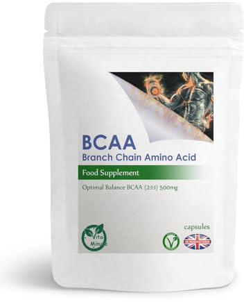BCAA 500mg Capsules - 2:1:1 Branched Chain Amino Acids Protein Pills - Pre Workout Supplement for Energy, Muscles Growth and Repair - Vegan (Pack of 120)